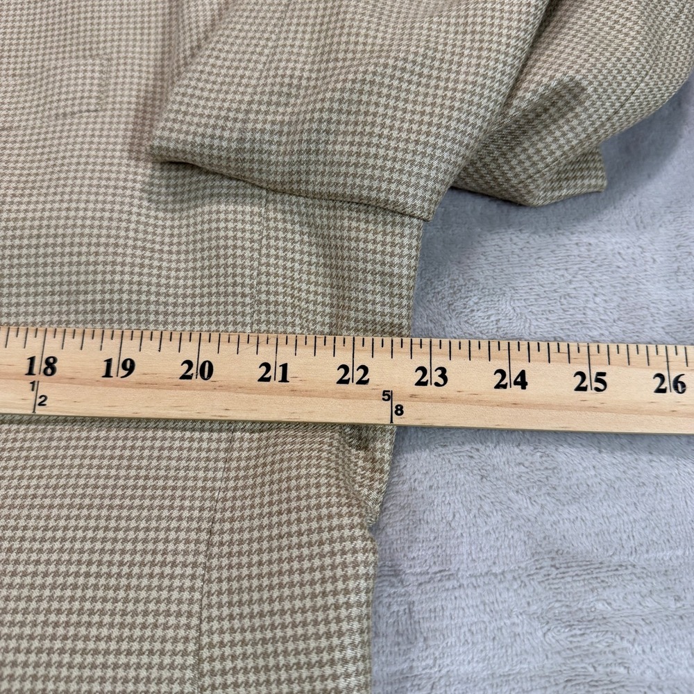 Lauren Ralph Lauren Mens 44R Silk Wool Houndstooth Sport Coat Blazer Tan Cream - Picture 8 of 12
